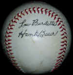 Lou Burdette Hank Bauer Signatures