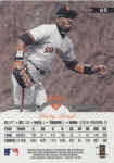 Back of 1997 Leaf Barry Bonds card number 65