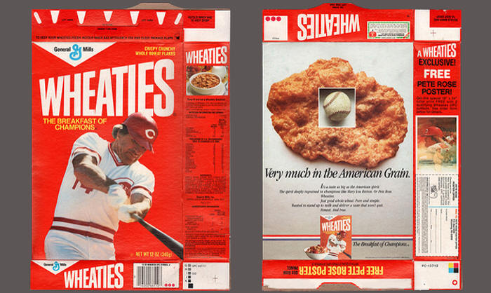 1985 Pete Rose Wheaties Flattened Box