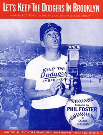  "Let's Keep the Dodgers in Brooklyn" Sheet Music