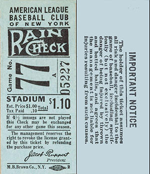 1933 Stadium Stub